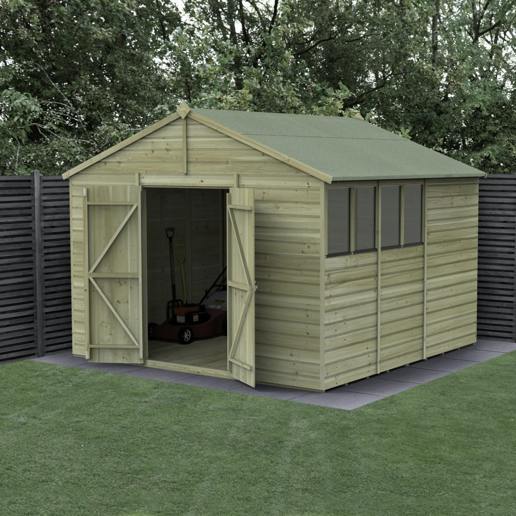 SPA1010DD4WM_3-1024x1024-1.jpg 10 x 10 Beckwood Apex Shed with 4 Windows & Double Doors - Image 1