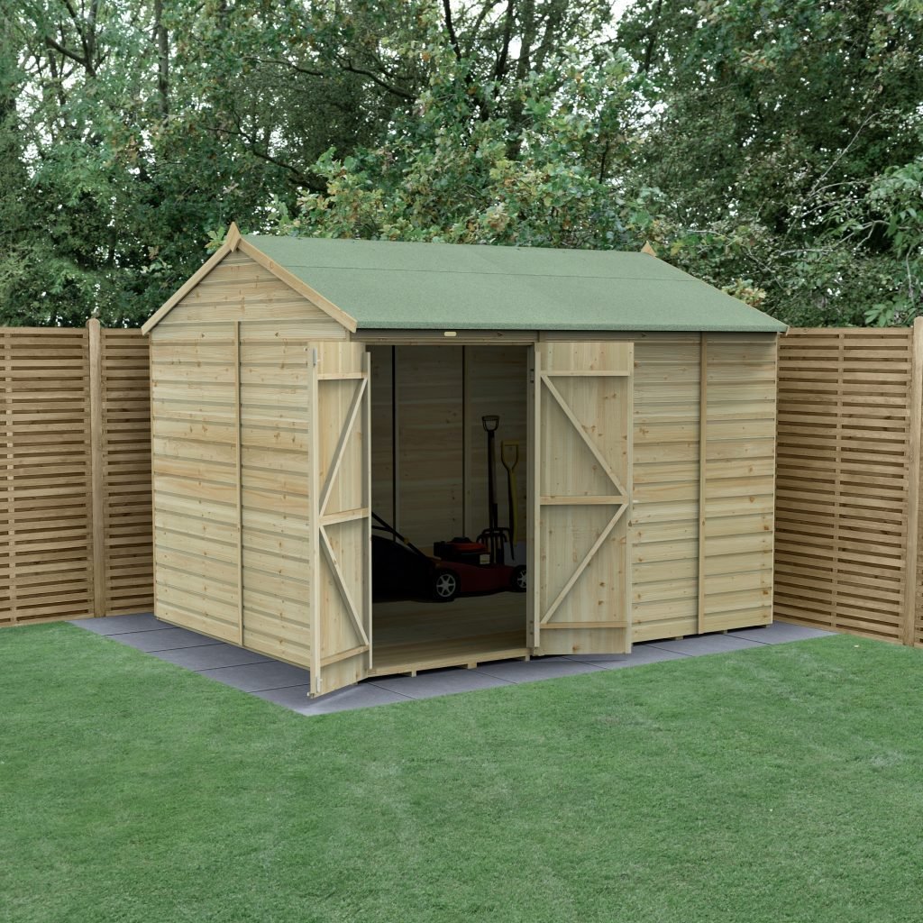 10 x 8 Beckwood Reverse Apex Shed with Double Doors (Windowless)