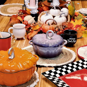 Special Halloween Pumpkin Cast Iron Dutch Oven 4QT (3.7L) Enameled Cocotte with Lid, Pumpkin Shape Cooking Pot for Soup, Stew, Bread & Casseroles, Serves 3–5 - Image 5